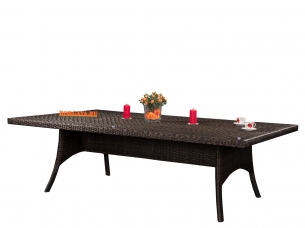 Стол обеденный 250 ODA brown из искусственного ротанга на 12 персон для улицы для дачи для сада