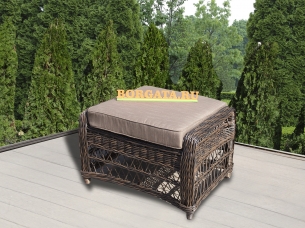 Пуф банкетка для ног PROVENCE brown из искусственного ротанга