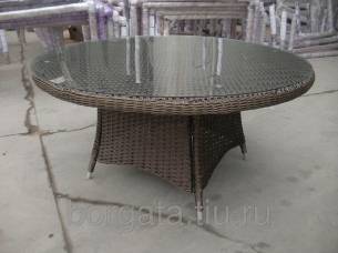 Стол обеденный D150 ARIA brown
