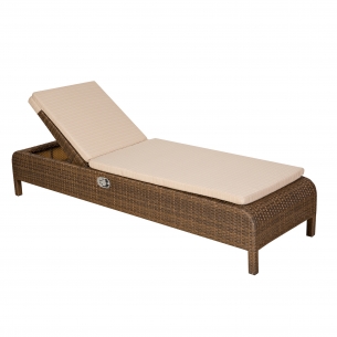 Пляжный лежак шезлонг YALTA honey brown из ротанга