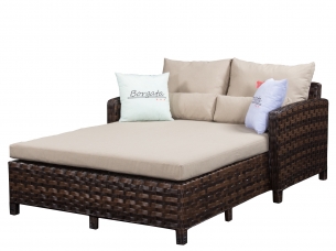 Кровать 140*200 ARIA brown из искусственного ротанга
