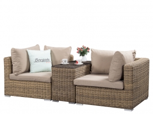 Диван 2-х LAGUNE nature из иск. ротанга для сада