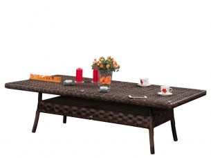 Стол кофейно-обеденный ARIA 180 brown из искусственного ротанга
