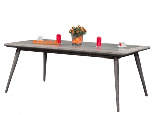Стол обеденный 200 BABYLON grey из искусственного ротанга