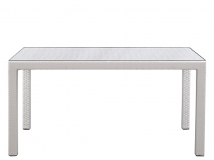 Обеденный стол YALTA white 200*100 из искусственного ротанга